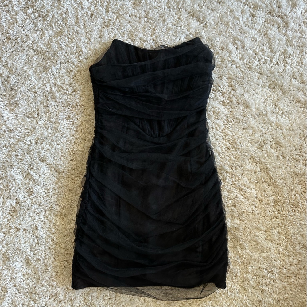 White Fox Black Corset Dress